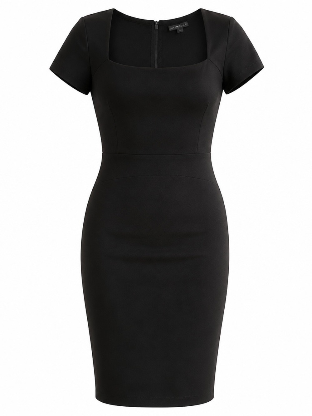 Banana Republic Black Square-Neck Midi Sheath Dress